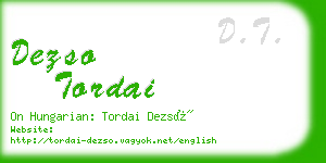 dezso tordai business card